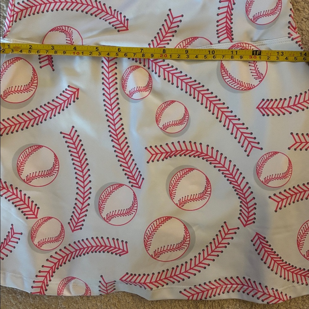 Sporty Baseball Pattern Mini Skort A league of her own Xs nwot golf pickleball